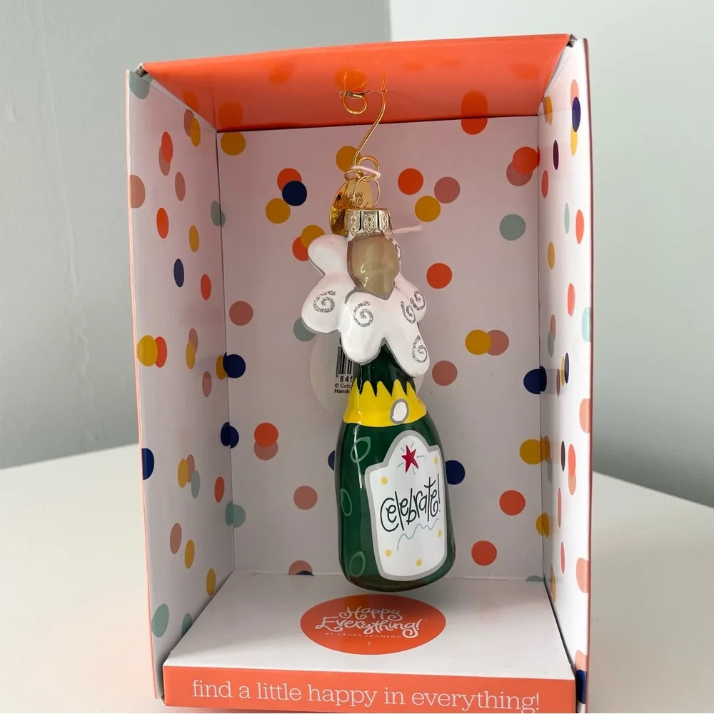 NEW Celebrate Champagne Ornament by Happy Everything